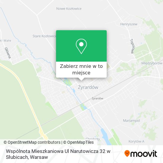 Mapa Wspólnota Mieszkaniowa Ul Narutowicza 32 w Słubicach