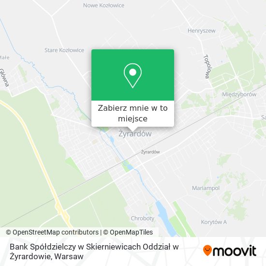 Mapa Bank Spółdzielczy w Skierniewicach Oddział w Żyrardowie