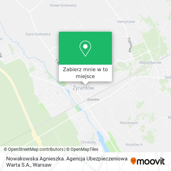 Mapa Nowakowska Agnieszka. Agencja Ubezpieczeniowa Warta S.A.