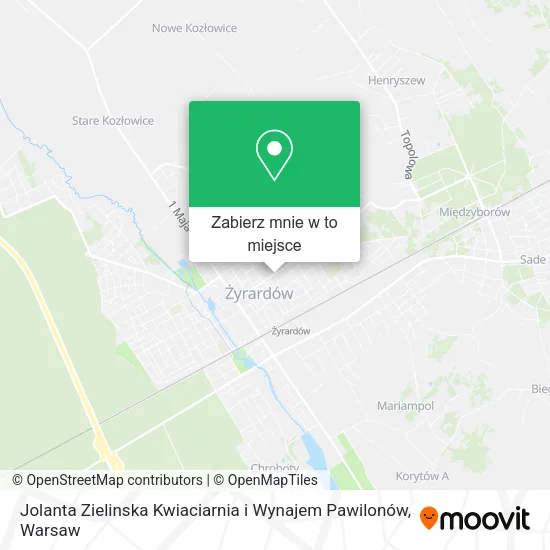 Mapa Jolanta Zielinska Kwiaciarnia i Wynajem Pawilonów