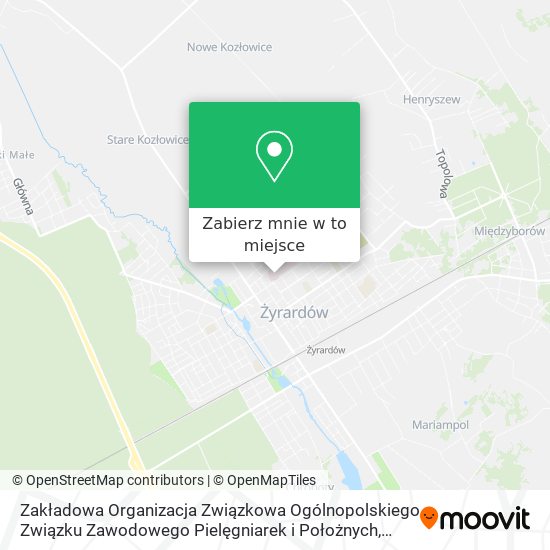 Mapa Zakładowa Organizacja Związkowa Ogólnopolskiego Związku Zawodowego Pielęgniarek i Położnych