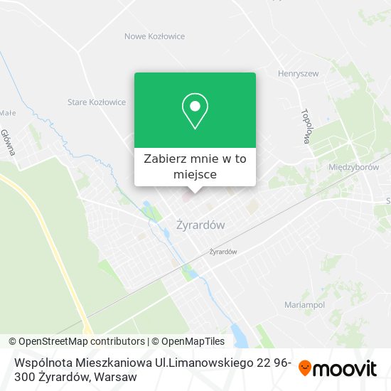 Mapa Wspólnota Mieszkaniowa Ul.Limanowskiego 22 96-300 Żyrardów