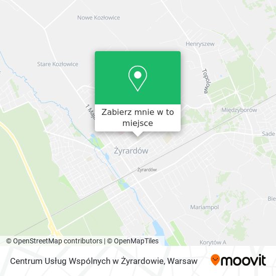 Mapa Centrum Usług Wspólnych w Żyrardowie