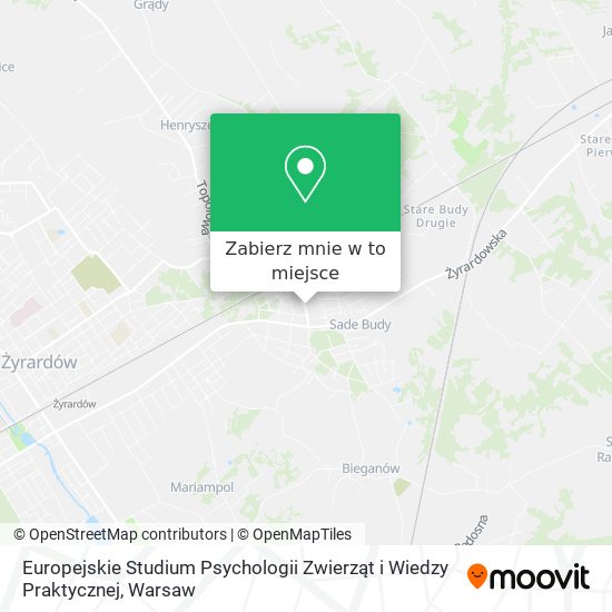 Mapa Europejskie Studium Psychologii Zwierząt i Wiedzy Praktycznej