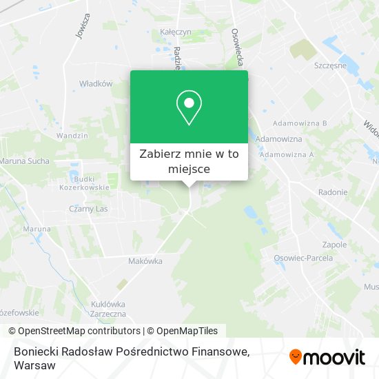 Mapa Boniecki Radosław Pośrednictwo Finansowe