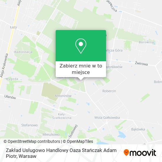 Mapa Zakład Usługowo Handlowy Oaza Stańczak Adam Piotr