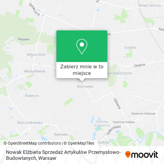 Mapa Nowak Elżbieta Sprzedaż Artykułów Przemysłowo-Budowlanych