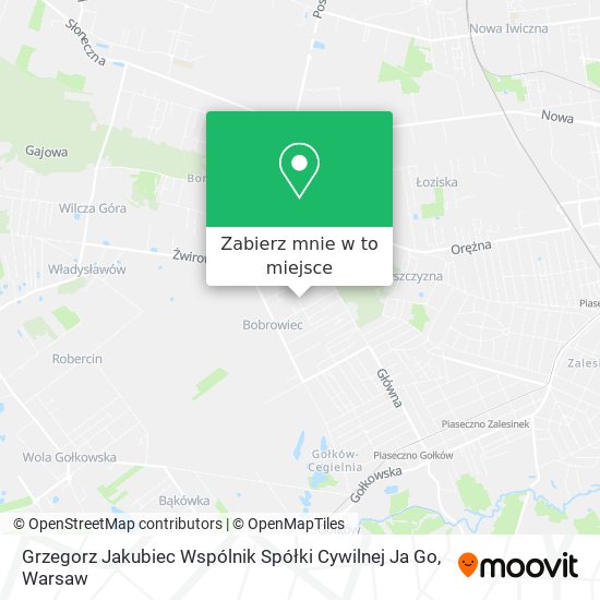 Mapa Grzegorz Jakubiec Wspólnik Spółki Cywilnej Ja Go