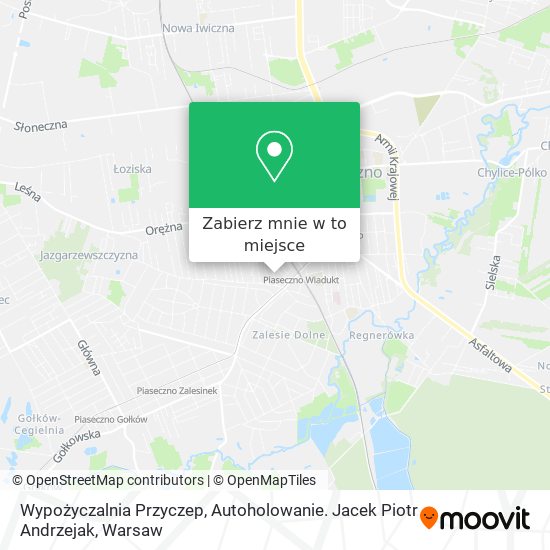 Mapa Wypożyczalnia Przyczep, Autoholowanie. Jacek Piotr Andrzejak