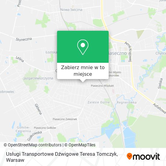 Mapa Usługi Transportowe Dźwigowe Teresa Tomczyk