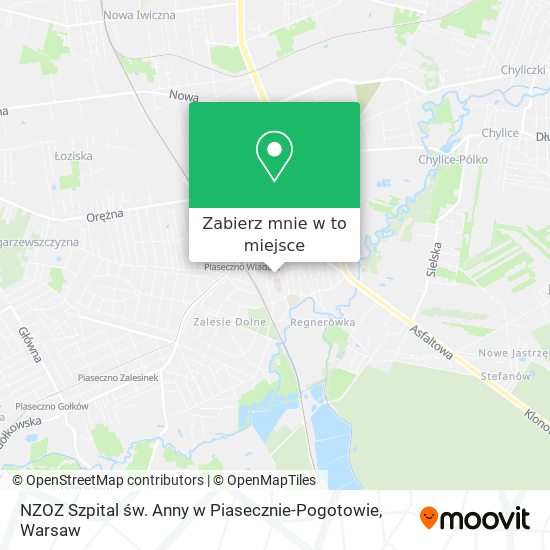 Mapa NZOZ Szpital św. Anny w Piasecznie-Pogotowie