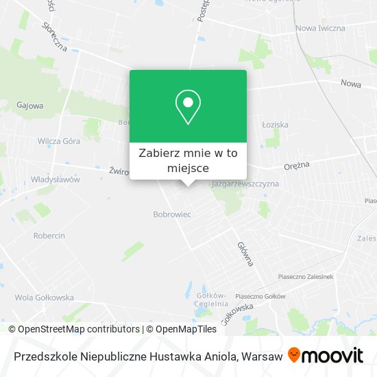 Mapa Przedszkole Niepubliczne Hustawka Aniola