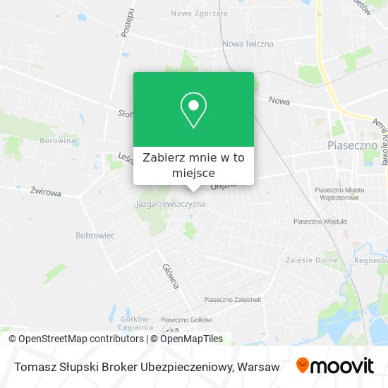 Mapa Tomasz Słupski Broker Ubezpieczeniowy