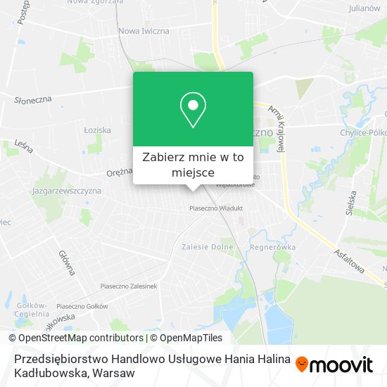 Mapa Przedsiębiorstwo Handlowo Usługowe Hania Halina Kadłubowska