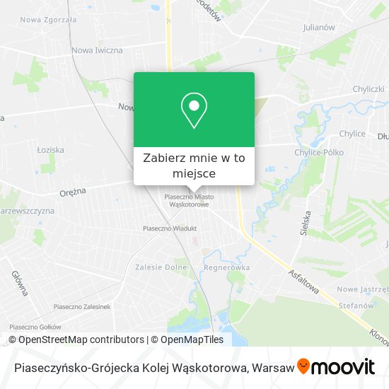 Mapa Piaseczyńsko-Grójecka Kolej Wąskotorowa