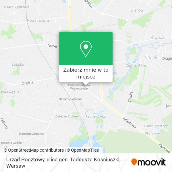 Mapa Urząd Pocztowy, ulica gen. Tadeusza Kościuszki