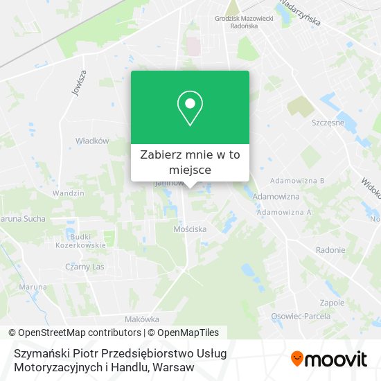 Mapa Szymański Piotr Przedsiębiorstwo Usług Motoryzacyjnych i Handlu