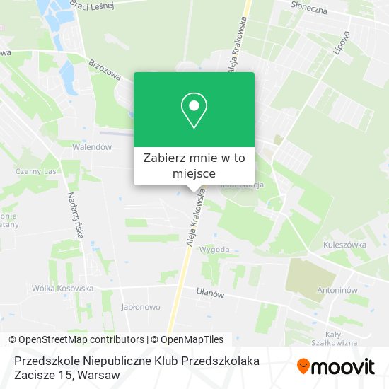 Mapa Przedszkole Niepubliczne Klub Przedszkolaka Zacisze 15