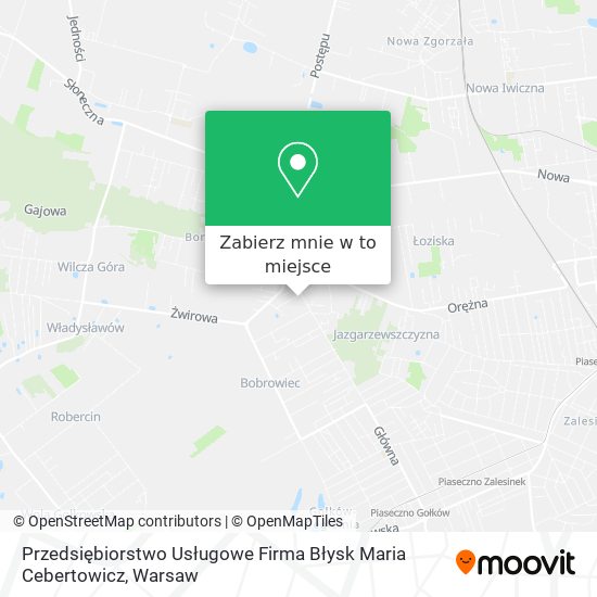 Mapa Przedsiębiorstwo Usługowe Firma Błysk Maria Cebertowicz