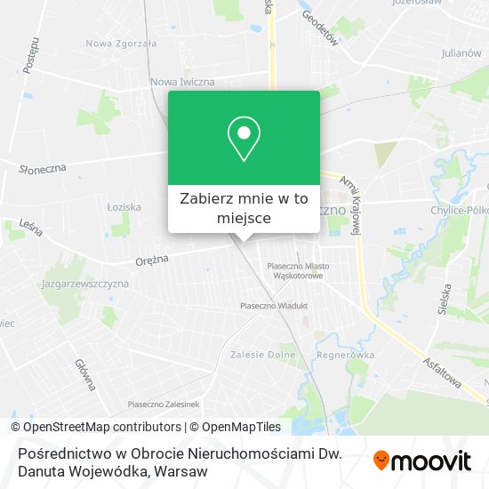 Mapa Pośrednictwo w Obrocie Nieruchomościami Dw. Danuta Wojewódka