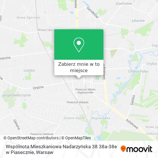 Mapa Wspólnota Mieszkaniowa Nadarzyńska 38 38a-38e w Piasecznie