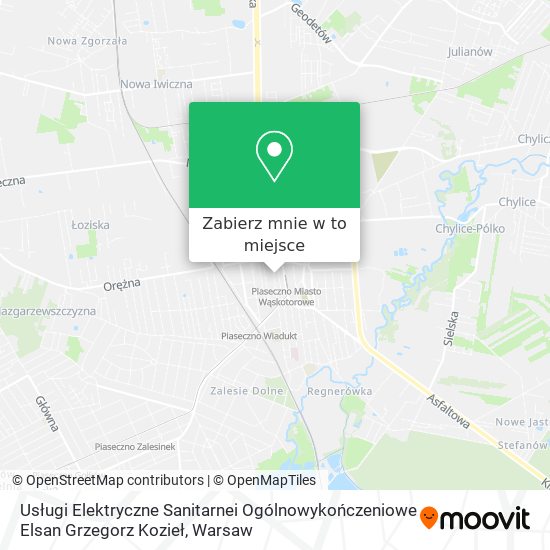 Mapa Usługi Elektryczne Sanitarnei Ogólnowykończeniowe Elsan Grzegorz Kozieł