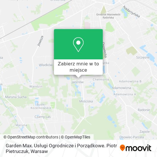 Mapa Garden Max. Usługi Ogrodnicze i Porządkowe. Piotr Pietruczuk