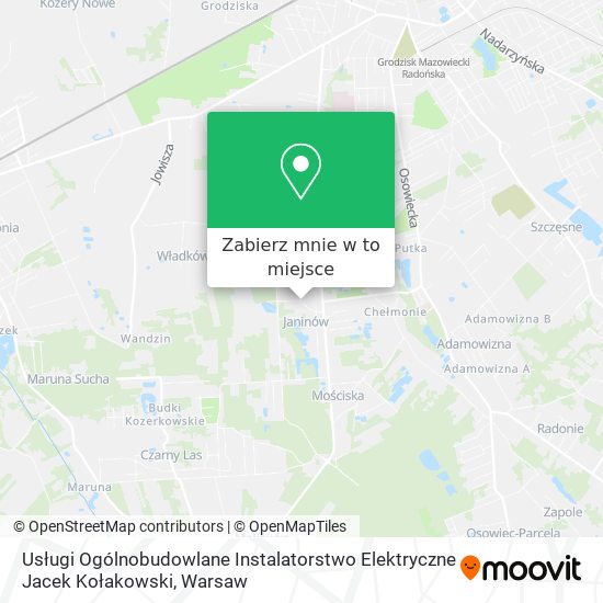 Mapa Usługi Ogólnobudowlane Instalatorstwo Elektryczne Jacek Kołakowski