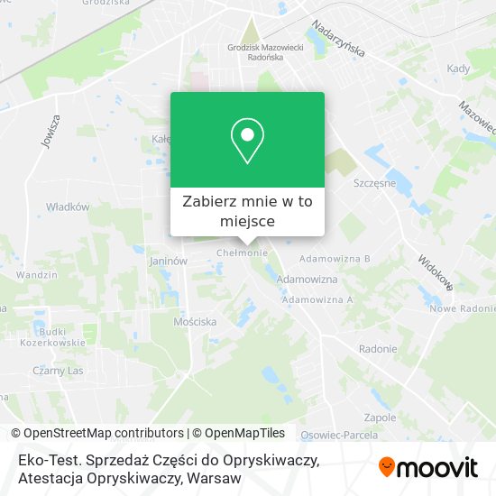 Mapa Eko-Test. Sprzedaż Części do Opryskiwaczy, Atestacja Opryskiwaczy