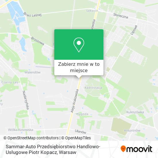 Mapa Sammar-Auto Przedsiębiorstwo Handlowo-Usługowe Piotr Kopacz