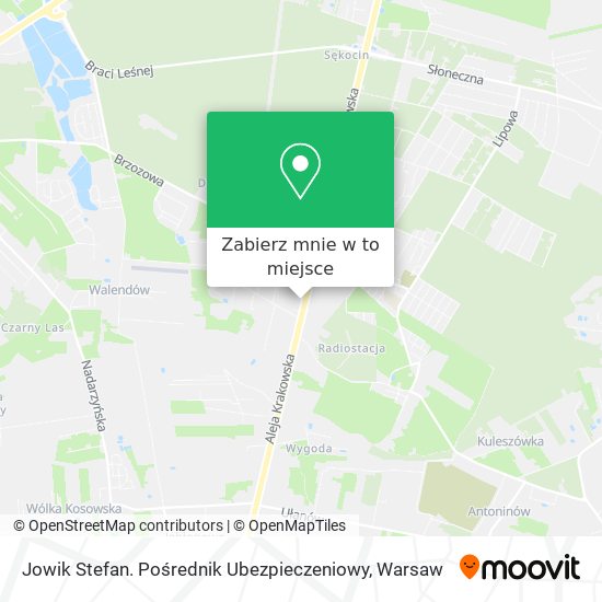 Mapa Jowik Stefan. Pośrednik Ubezpieczeniowy