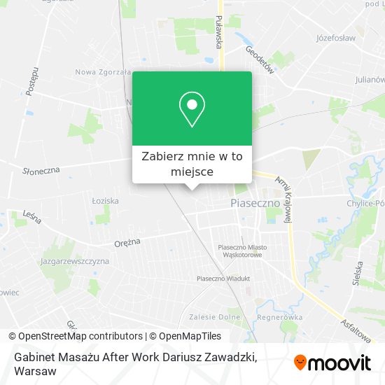 Mapa Gabinet Masażu After Work Dariusz Zawadzki