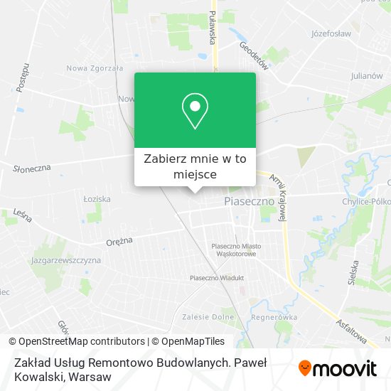 Mapa Zakład Usług Remontowo Budowlanych. Paweł Kowalski