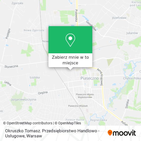 Mapa Okruszko Tomasz. Przedsiębiorstwo Handlowo - Usługowe