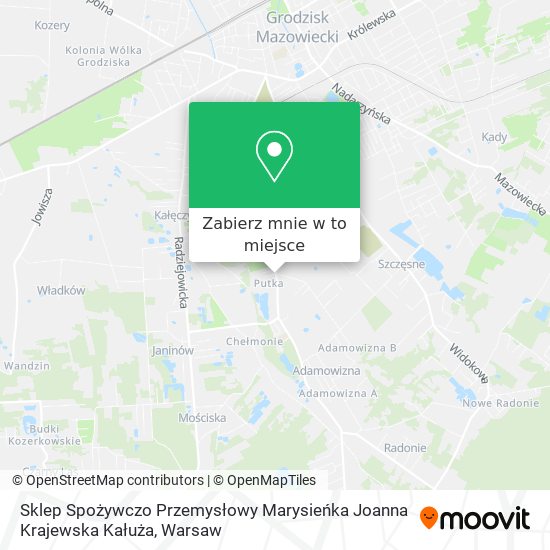 Mapa Sklep Spożywczo Przemysłowy Marysieńka Joanna Krajewska Kałuża