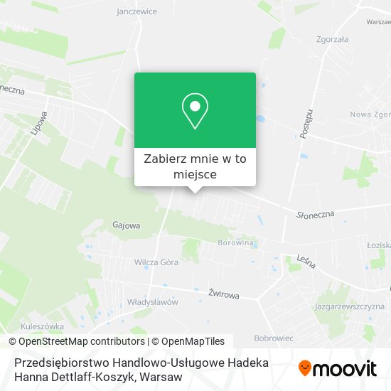 Mapa Przedsiębiorstwo Handlowo-Usługowe Hadeka Hanna Dettlaff-Koszyk