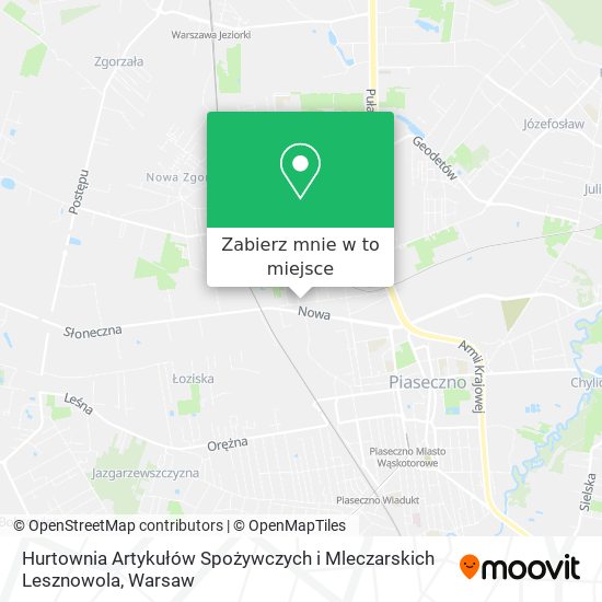 Mapa Hurtownia Artykułów Spożywczych i Mleczarskich Lesznowola