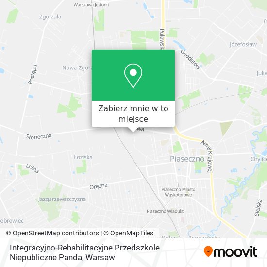 Mapa Integracyjno-Rehabilitacyjne Przedszkole Niepubliczne Panda