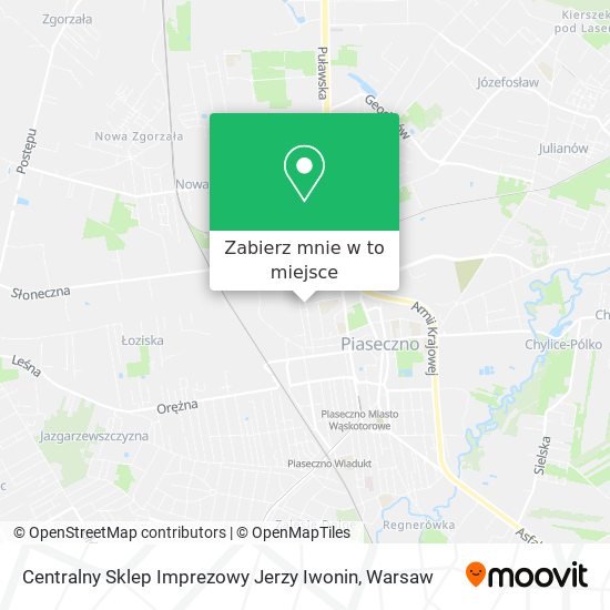 Mapa Centralny Sklep Imprezowy Jerzy Iwonin