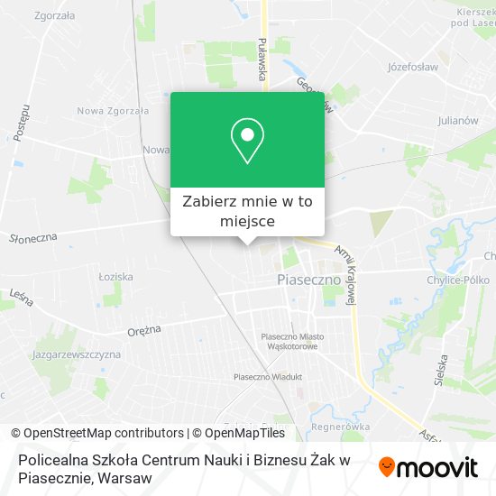 Mapa Policealna Szkoła Centrum Nauki i Biznesu Żak w Piasecznie