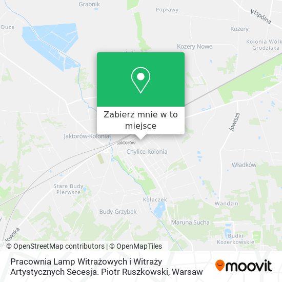 Mapa Pracownia Lamp Witrażowych i Witraży Artystycznych Secesja. Piotr Ruszkowski