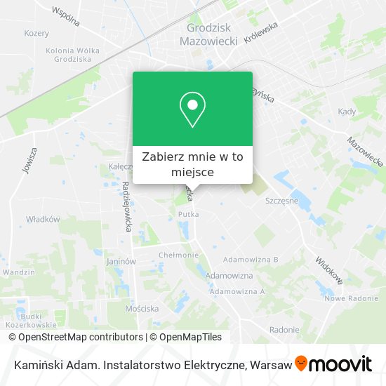 Mapa Kamiński Adam. Instalatorstwo Elektryczne