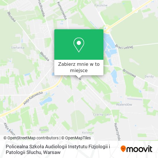 Mapa Policealna Szkoła Audiologii Instytutu Fizjologii i Patologii Słuchu