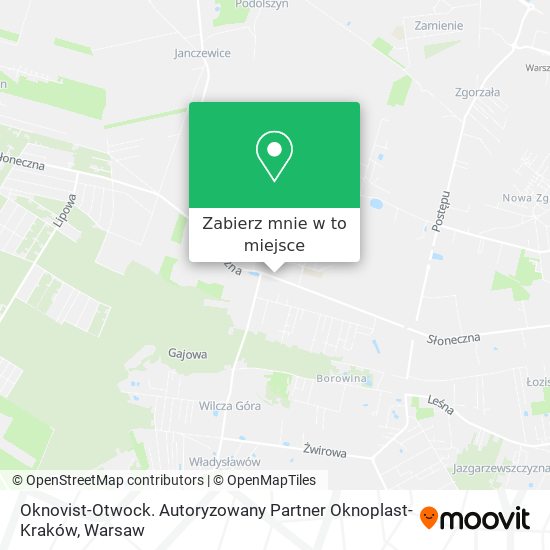 Mapa Oknovist-Otwock. Autoryzowany Partner Oknoplast-Kraków