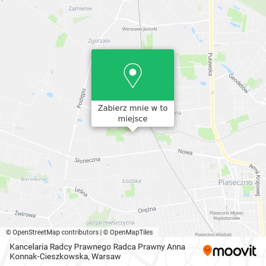 Mapa Kancelaria Radcy Prawnego Radca Prawny Anna Konnak-Cieszkowska