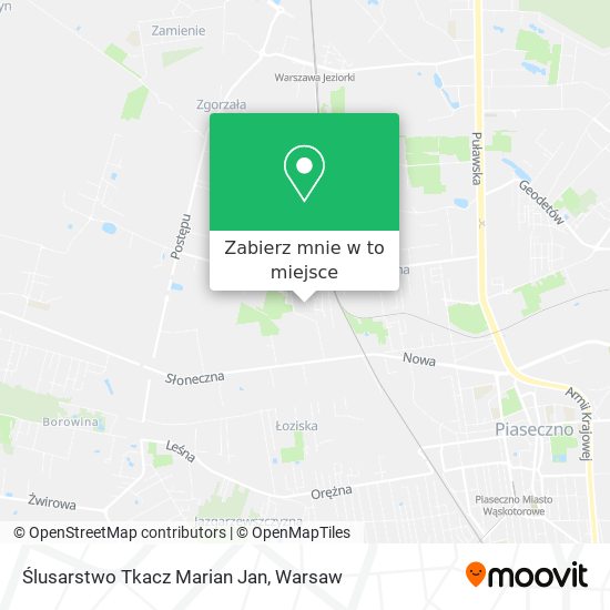 Mapa Ślusarstwo Tkacz Marian Jan