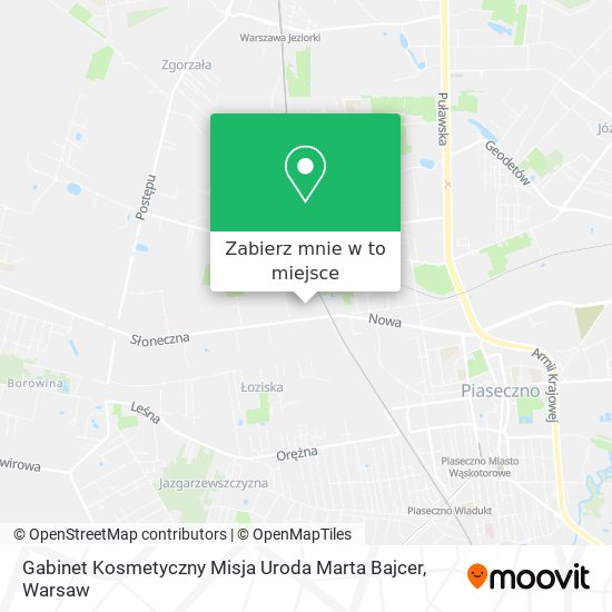 Mapa Gabinet Kosmetyczny Misja Uroda Marta Bajcer