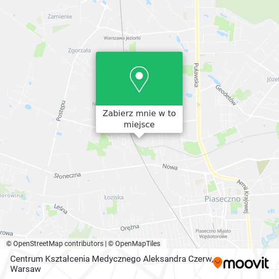 Mapa Centrum Kształcenia Medycznego Aleksandra Czerw