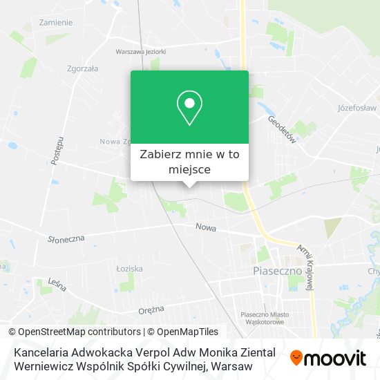 Mapa Kancelaria Adwokacka Verpol Adw Monika Ziental Werniewicz Wspólnik Spółki Cywilnej
