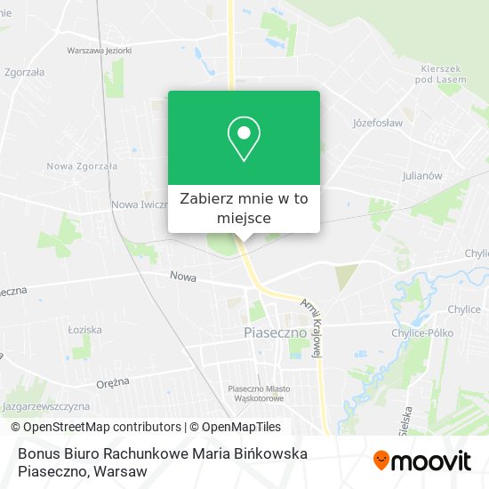 Mapa Bonus Biuro Rachunkowe Maria Bińkowska Piaseczno